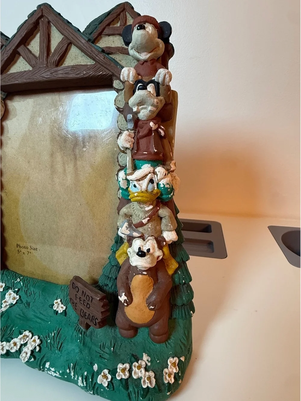 Vintage Disney Photo Frame Featuring Mickey, Goofy, Donald, and Pluto